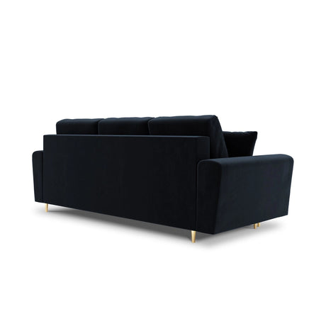 Kyoto 3-Sitzer Sofa mit Schlaffunktion und Stauraum, aus Samt in Dunkelblau (Riviera 79), 235x100x88 cm von Cosmopolitan Design – Bild 4