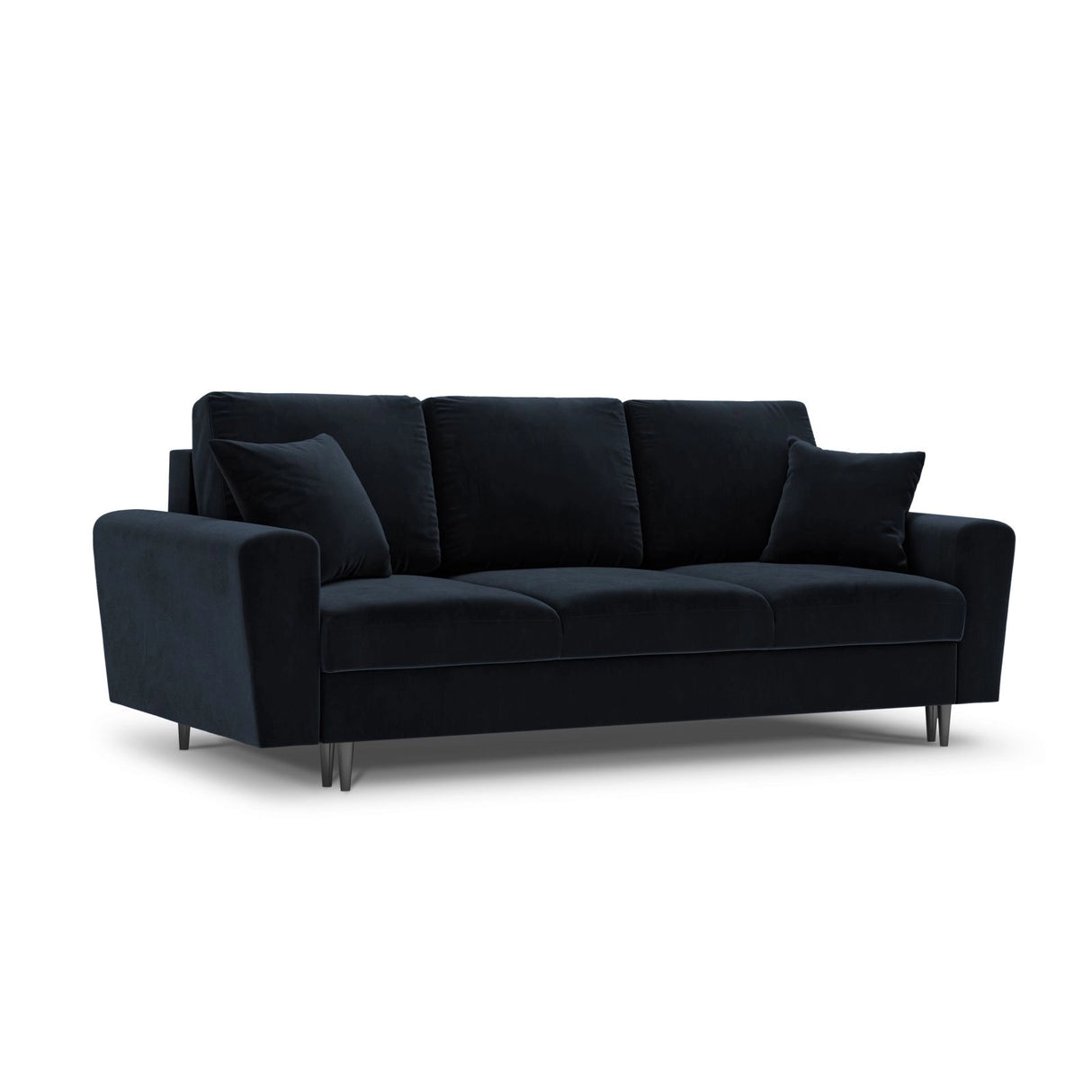 Kyoto 3-Sitzer Sofa mit Schlaffunktion und Stauraum, aus Samt in Dunkelblau (Riviera 79), 235x100x88 cm von Cosmopolitan Design – Bild 1