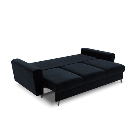 Kyoto 3-Sitzer Sofa mit Schlaffunktion und Stauraum, aus Samt in Dunkelblau (Riviera 79), 235x100x88 cm von Cosmopolitan Design – Bild 5