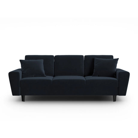 Kyoto 3-Sitzer Sofa mit Schlaffunktion und Stauraum, aus Samt in Dunkelblau (Riviera 79), 235x100x88 cm von Cosmopolitan Design – Bild 1