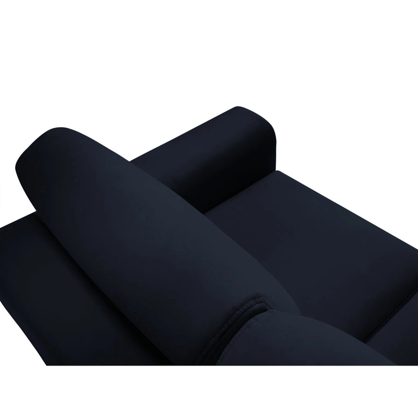 Kyoto 3-Sitzer Sofa mit Schlaffunktion und Stauraum, aus Samt in Dunkelblau (Riviera 79), 235x100x88 cm von Cosmopolitan Design – Bild 6