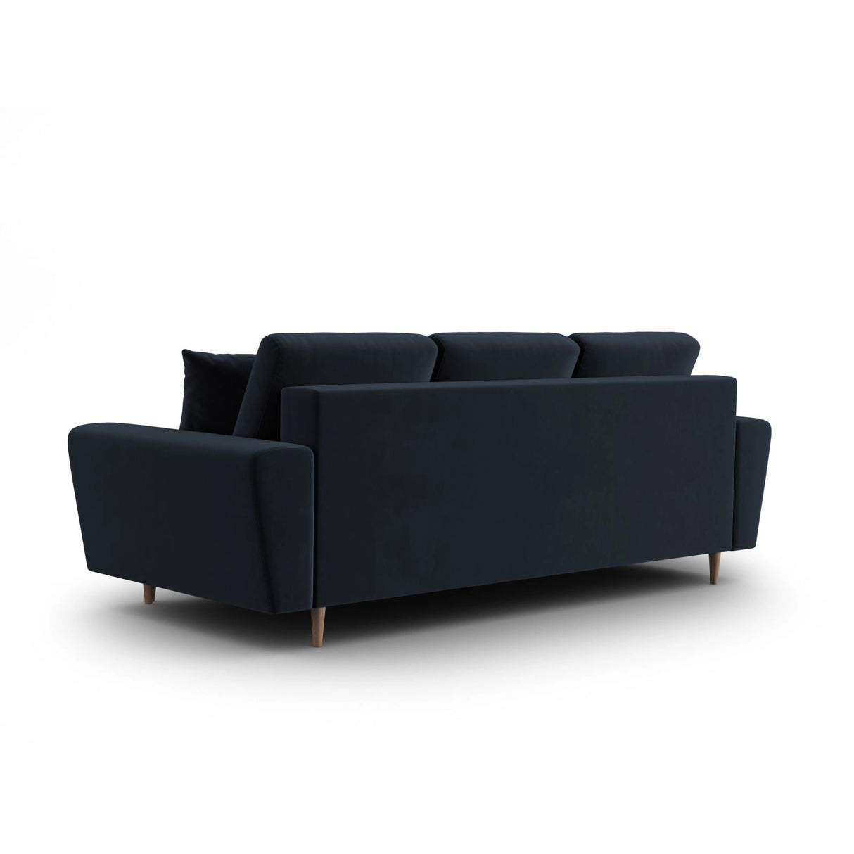 Kyoto 3-Sitzer Sofa mit Schlaffunktion und Stauraum, aus Samt in Dunkelblau (Riviera 79), 235x100x88 cm von Cosmopolitan Design – Bild 4