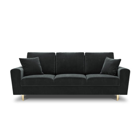 Kyoto 3-Sitzer Sofa mit Schlaffunktion und Stauraum, aus Samt in Dunkelgrau (Riviera 95), 235x100x88 cm von Cosmopolitan Design – Bild 3