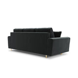 Kyoto 3-Sitzer Sofa mit Schlaffunktion und Stauraum, aus Samt in Dunkelgrau (Riviera 95), 235x100x88 cm von Cosmopolitan Design – Bild 4