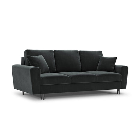 Kyoto 3-Sitzer Sofa mit Schlaffunktion und Stauraum, aus Samt in Dunkelgrau (Riviera 95), 235x100x88 cm von Cosmopolitan Design – Bild 1