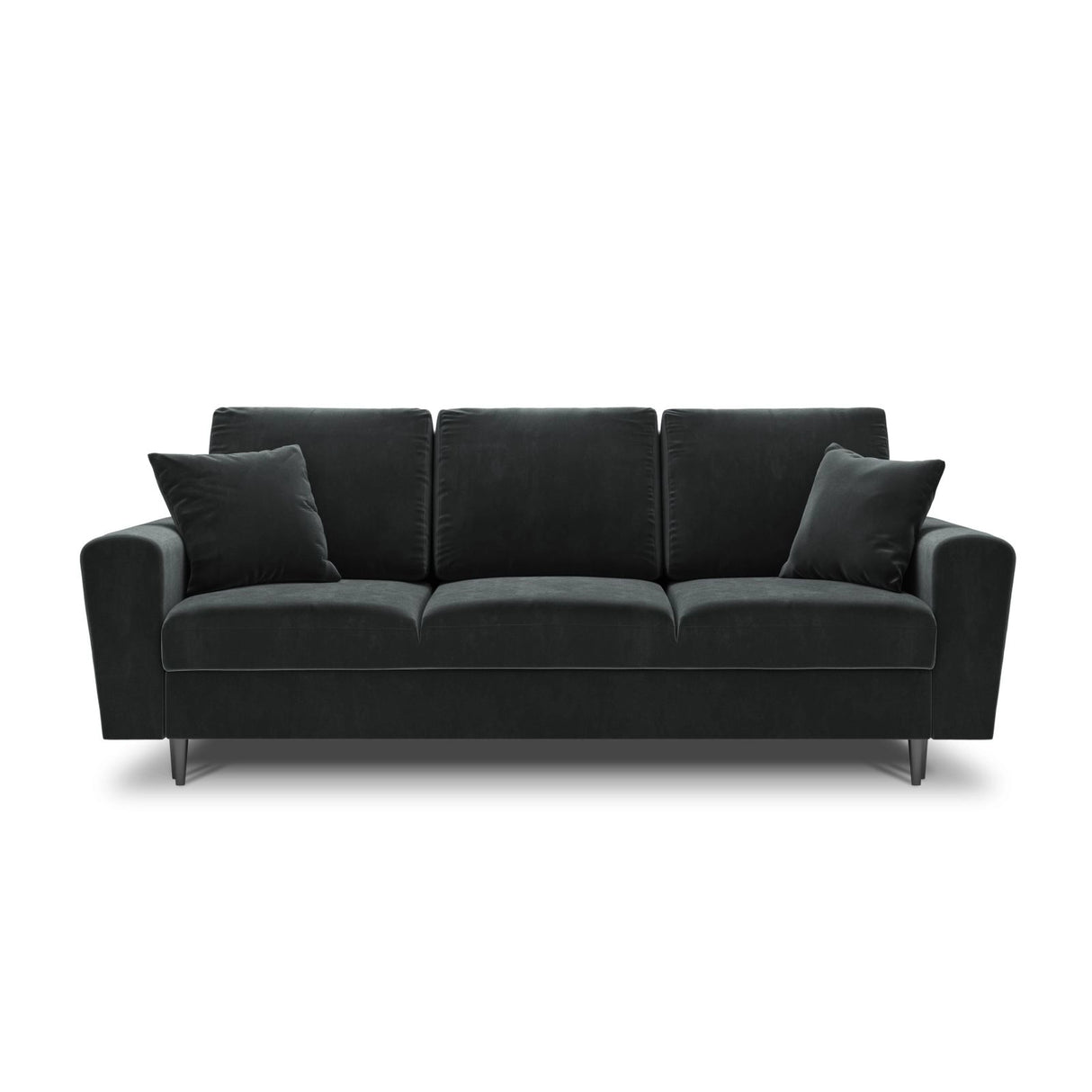 Kyoto 3-Sitzer Sofa mit Schlaffunktion und Stauraum, aus Samt in Dunkelgrau (Riviera 95), 235x100x88 cm von Cosmopolitan Design – Bild 3