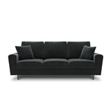Kyoto 3-Sitzer Sofa mit Schlaffunktion und Stauraum, aus Samt in Dunkelgrau (Riviera 95), 235x100x88 cm von Cosmopolitan Design – Bild 3