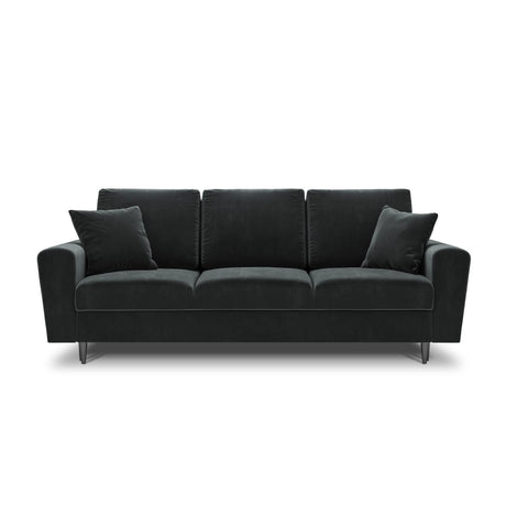 Kyoto 3-Sitzer Sofa mit Schlaffunktion und Stauraum, aus Samt in Dunkelgrau (Riviera 95), 235x100x88 cm von Cosmopolitan Design – Bild 3