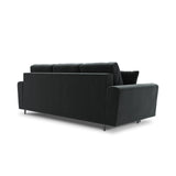 Kyoto 3-Sitzer Sofa mit Schlaffunktion und Stauraum, aus Samt in Dunkelgrau (Riviera 95), 235x100x88 cm von Cosmopolitan Design – Bild 4