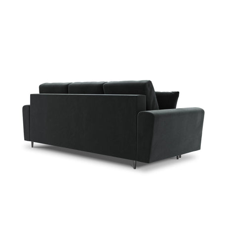 Kyoto 3-Sitzer Sofa mit Schlaffunktion und Stauraum, aus Samt in Dunkelgrau (Riviera 95), 235x100x88 cm von Cosmopolitan Design – Bild 4