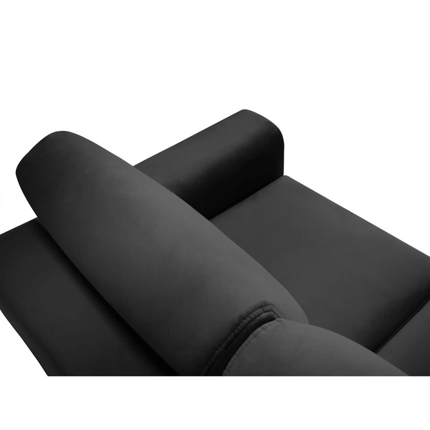 Kyoto 3-Sitzer Sofa mit Schlaffunktion und Stauraum, aus Samt in Dunkelgrau (Riviera 95), 235x100x88 cm von Cosmopolitan Design – Bild 6