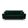 Kyoto 3-Sitzer Sofa mit Schlaffunktion und Stauraum, aus Samt in Flaschengrün (Riviera 38), 235x100x88 cm von Cosmopolitan Design – Bild 3