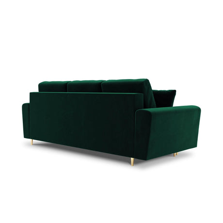 Kyoto 3-Sitzer Sofa mit Schlaffunktion und Stauraum, aus Samt in Flaschengrün (Riviera 38), 235x100x88 cm von Cosmopolitan Design – Bild 4