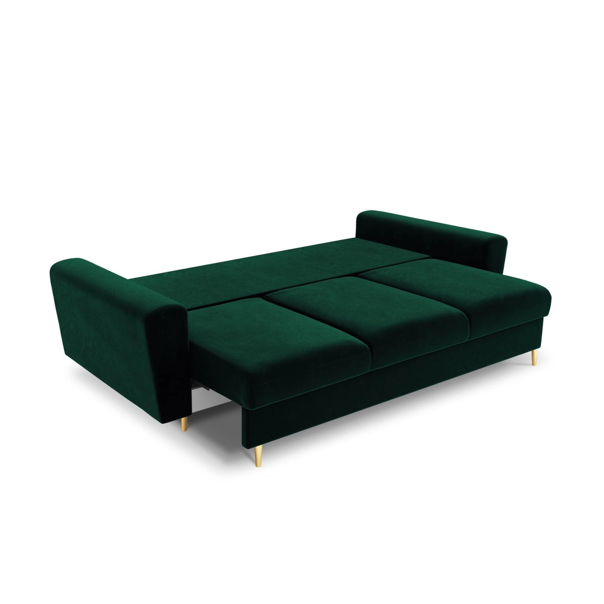 Kyoto 3-Sitzer Sofa mit Schlaffunktion und Stauraum, aus Samt in Flaschengrün (Riviera 38), 235x100x88 cm von Cosmopolitan Design – Bild 5