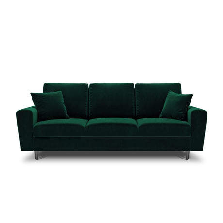 Kyoto 3-Sitzer Sofa mit Schlaffunktion und Stauraum, aus Samt in Flaschengrün (Riviera 38), 235x100x88 cm von Cosmopolitan Design – Bild 3