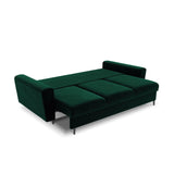 Kyoto 3-Sitzer Sofa mit Schlaffunktion und Stauraum, aus Samt in Flaschengrün (Riviera 38), 235x100x88 cm von Cosmopolitan Design – Bild 5