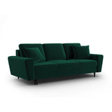 Kyoto 3-Sitzer Sofa mit Schlaffunktion und Stauraum, aus Samt in Flaschengrün (Riviera 38), 235x100x88 cm von Cosmopolitan Design – Bild 3