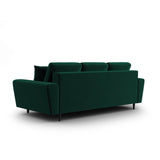 Kyoto 3-Sitzer Sofa mit Schlaffunktion und Stauraum, aus Samt in Flaschengrün (Riviera 38), 235x100x88 cm von Cosmopolitan Design – Bild 4