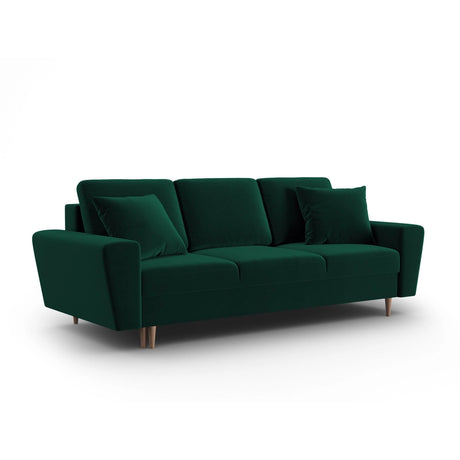 Kyoto 3-Sitzer Sofa mit Schlaffunktion und Stauraum, aus Samt in Flaschengrün (Riviera 38), 235x100x88 cm von Cosmopolitan Design – Bild 3