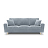Kyoto 3-Sitzer Sofa mit Schlaffunktion und Stauraum, aus Samt in Hellblau (Riviera 80), 235x100x88 cm von Cosmopolitan Design – Bild 3