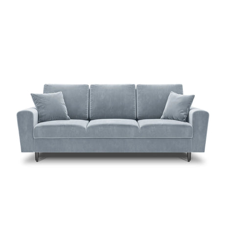 Kyoto 3-Sitzer Sofa mit Schlaffunktion und Stauraum, aus Samt in Hellblau (Riviera 80), 235x100x88 cm von Cosmopolitan Design – Bild 3