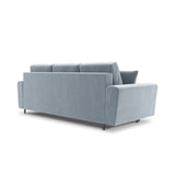 Kyoto 3-Sitzer Sofa mit Schlaffunktion und Stauraum, aus Samt in Hellblau (Riviera 80), 235x100x88 cm von Cosmopolitan Design – Bild 4