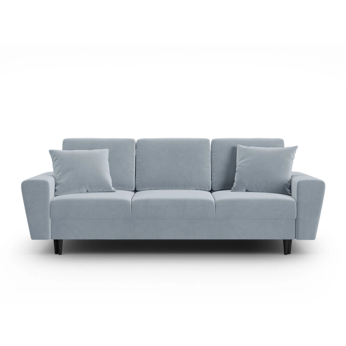 Kyoto 3-Sitzer Sofa mit Schlaffunktion und Stauraum, aus Samt in Hellblau (Riviera 80), 235x100x88 cm von Cosmopolitan Design – Bild 1