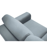 Kyoto 3-Sitzer Sofa mit Schlaffunktion und Stauraum, aus Samt in Hellblau (Riviera 80), 235x100x88 cm von Cosmopolitan Design – Bild 6