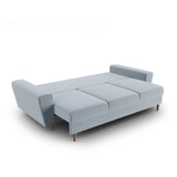 Kyoto 3-Sitzer Sofa mit Schlaffunktion und Stauraum, aus Samt in Hellblau (Riviera 80), 235x100x88 cm von Cosmopolitan Design – Bild 5