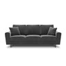 Kyoto 3-Sitzer Sofa mit Schlaffunktion und Stauraum, aus Samt in Hellgrau (Riviera 91), 235x100x88 cm von Cosmopolitan Design – Bild 3
