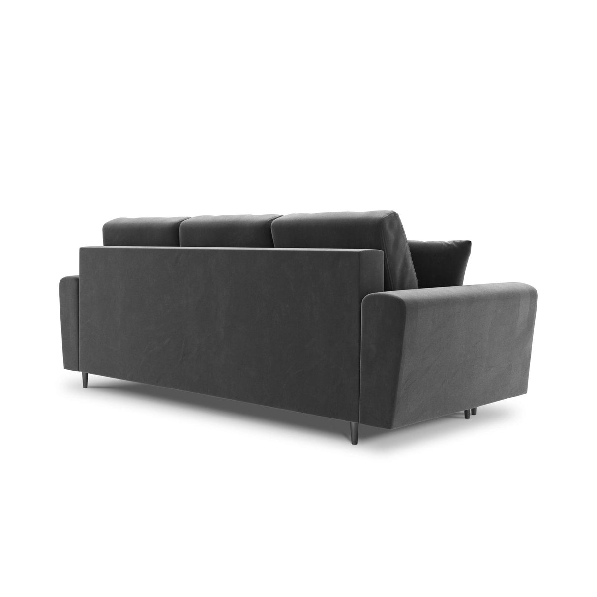 Kyoto 3-Sitzer Sofa mit Schlaffunktion und Stauraum, aus Samt in Hellgrau (Riviera 91), 235x100x88 cm von Cosmopolitan Design – Bild 4