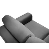 Kyoto 3-Sitzer Sofa mit Schlaffunktion und Stauraum, aus Samt in Hellgrau (Riviera 91), 235x100x88 cm von Cosmopolitan Design – Bild 6