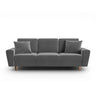 Kyoto 3-Sitzer Sofa mit Schlaffunktion und Stauraum, aus Samt in Hellgrau (Riviera 91), 235x100x88 cm von Cosmopolitan Design – Bild 1