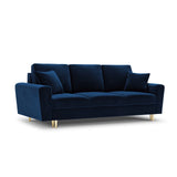 Kyoto 3-Sitzer Sofa mit Schlaffunktion und Stauraum, aus Samt in Königsblau (Riviera 81), 235x100x88 cm von Cosmopolitan Design – Bild 1
