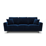 Kyoto 3-Sitzer Sofa mit Schlaffunktion und Stauraum, aus Samt in Königsblau (Riviera 81), 235x100x88 cm von Cosmopolitan Design – Bild 3