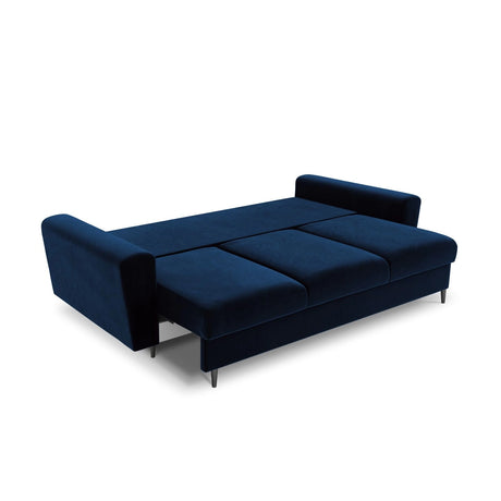 Kyoto 3-Sitzer Sofa mit Schlaffunktion und Stauraum, aus Samt in Königsblau (Riviera 81), 235x100x88 cm von Cosmopolitan Design – Bild 5