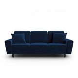 Kyoto 3-Sitzer Sofa mit Schlaffunktion und Stauraum, aus Samt in Königsblau (Riviera 81), 235x100x88 cm von Cosmopolitan Design – Bild 1