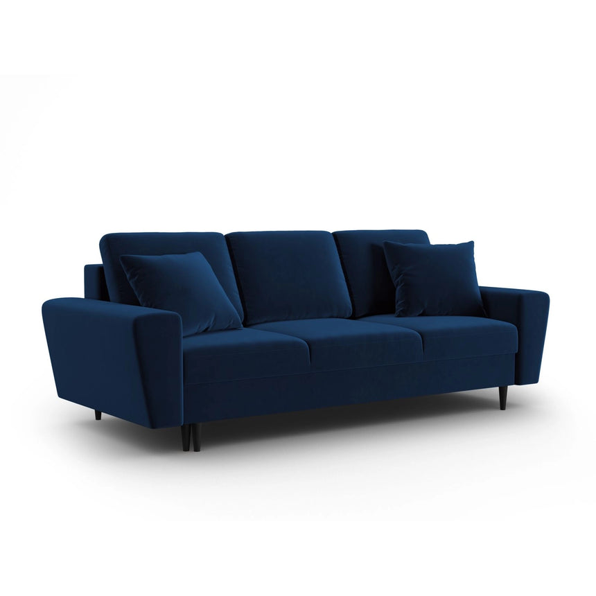 Kyoto 3-Sitzer Sofa mit Schlaffunktion und Stauraum, aus Samt in Königsblau (Riviera 81), 235x100x88 cm von Cosmopolitan Design – Bild 3