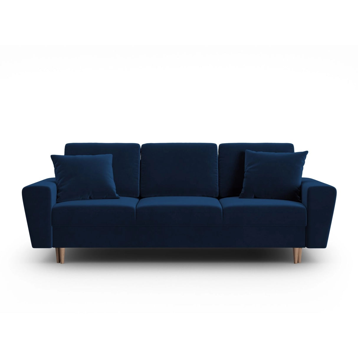 Kyoto 3-Sitzer Sofa mit Schlaffunktion und Stauraum, aus Samt in Königsblau (Riviera 81), 235x100x88 cm von Cosmopolitan Design – Bild 1