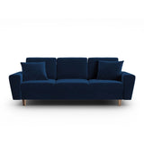 Kyoto 3-Sitzer Sofa mit Schlaffunktion und Stauraum, aus Samt in Königsblau (Riviera 81), 235x100x88 cm von Cosmopolitan Design – Bild 1