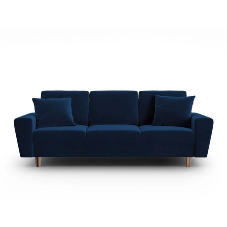 Kyoto 3-Sitzer Sofa mit Schlaffunktion und Stauraum, aus Samt in Königsblau (Riviera 81), 235x100x88 cm von Cosmopolitan Design – Bild 1