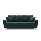 Kyoto 3-Sitzer Sofa mit Schlaffunktion und Stauraum, aus Samt in Petrol (Riviera 87), 235x100x88 cm von Cosmopolitan Design – Bild 3