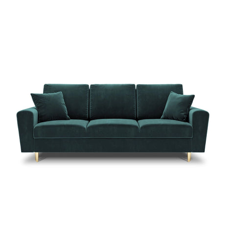 Kyoto 3-Sitzer Sofa mit Schlaffunktion und Stauraum, aus Samt in Petrol (Riviera 87), 235x100x88 cm von Cosmopolitan Design – Bild 3