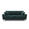 Kyoto 3-Sitzer Sofa mit Schlaffunktion und Stauraum, aus Samt in Petrol (Riviera 87), 235x100x88 cm von Cosmopolitan Design – Bild 3