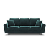 Kyoto 3-Sitzer Sofa mit Schlaffunktion und Stauraum, aus Samt in Petrol (Riviera 87), 235x100x88 cm von Cosmopolitan Design – Bild 3