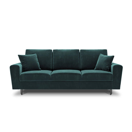 Kyoto 3-Sitzer Sofa mit Schlaffunktion und Stauraum, aus Samt in Petrol (Riviera 87), 235x100x88 cm von Cosmopolitan Design – Bild 3