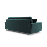 Kyoto 3-Sitzer Sofa mit Schlaffunktion und Stauraum, aus Samt in Petrol (Riviera 87), 235x100x88 cm von Cosmopolitan Design – Bild 4