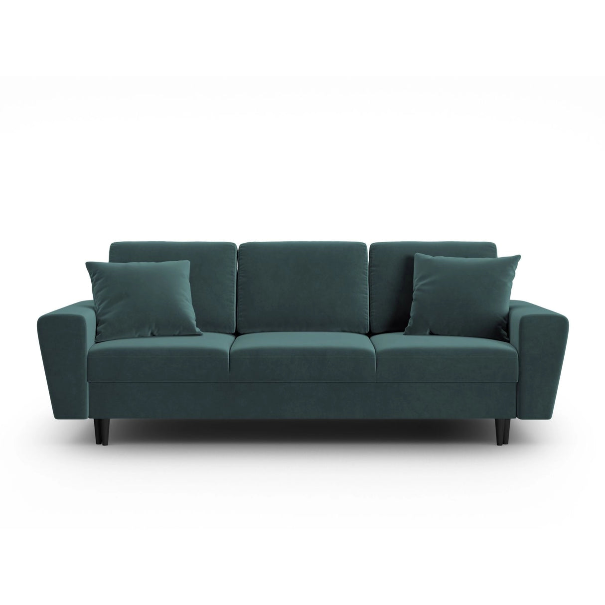Kyoto 3-Sitzer Sofa mit Schlaffunktion und Stauraum, aus Samt in Petrol (Riviera 87), 235x100x88 cm von Cosmopolitan Design – Bild 1