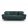 Kyoto 3-Sitzer Sofa mit Schlaffunktion und Stauraum, aus Samt in Petrol (Riviera 87), 235x100x88 cm von Cosmopolitan Design – Bild 1