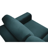 Kyoto 3-Sitzer Sofa mit Schlaffunktion und Stauraum, aus Samt in Petrol (Riviera 87), 235x100x88 cm von Cosmopolitan Design – Bild 6